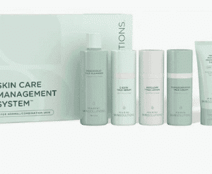 Jan Marini Skin Care Management System five-step skincare kit with cleanser, serum, lotion, cream and SPF 33 protectant