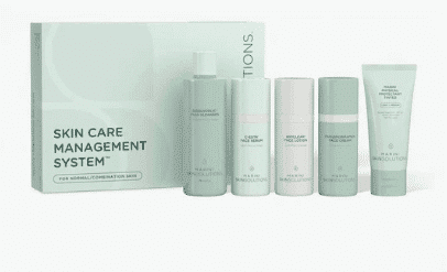 Jan Marini Skin Care Management System five-step skincare kit with cleanser, serum, lotion, cream and SPF 33 protectant